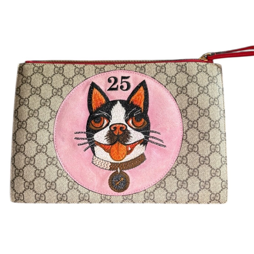 ✨✨✨ Limited Edition Gucci Bosco Boston Terrier GG Supreme Clutch ✨✨✨ - Picture 7 of 7